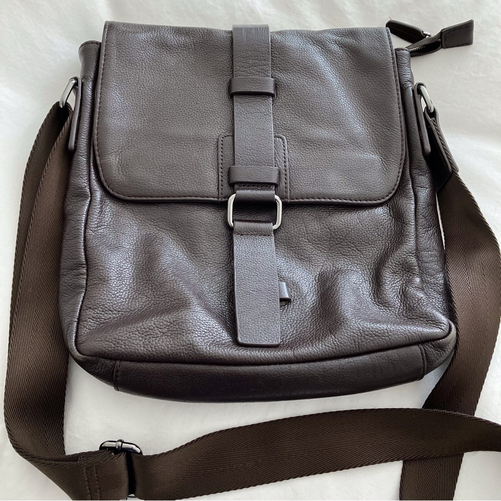 Danier Brown 100% Leather Shoulder Messenger Bag
